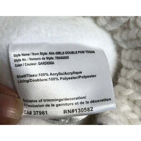 Ripzone Youth White Knit Beanie With Double Pom Poms - Picture 7 of 11